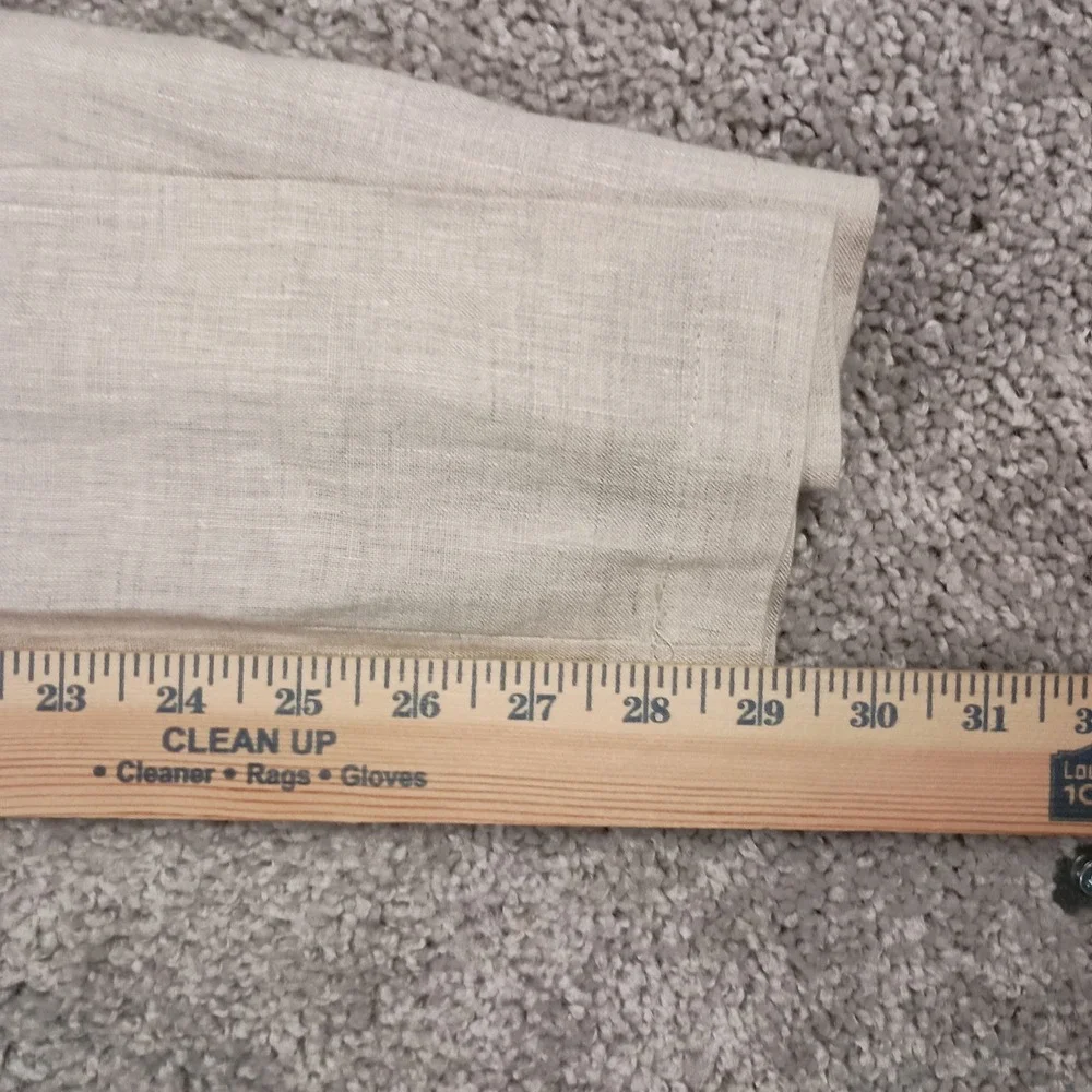 Tasso Elba Island Pants Mens 36x30 Beige Excellent 100% Linen Straight Leg Flat